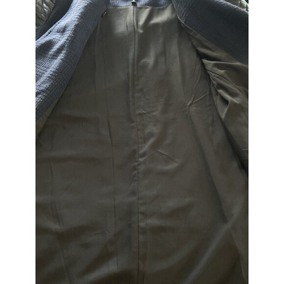 W118 Walter‎ Baker Blue Tweed Check Coat Black Faux Leather Quilted Moto Jacket - Picture 11 of 12